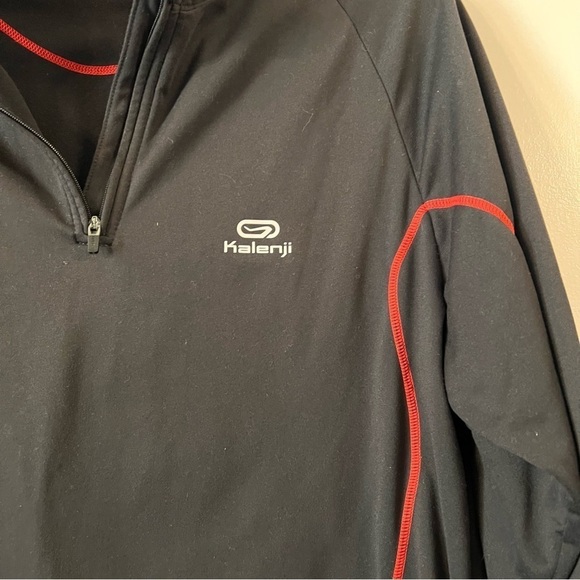 Kalenji Ekiden Running Long Sleeve Jersey Pull Over Black Red Medium - Picture 3 of 10
